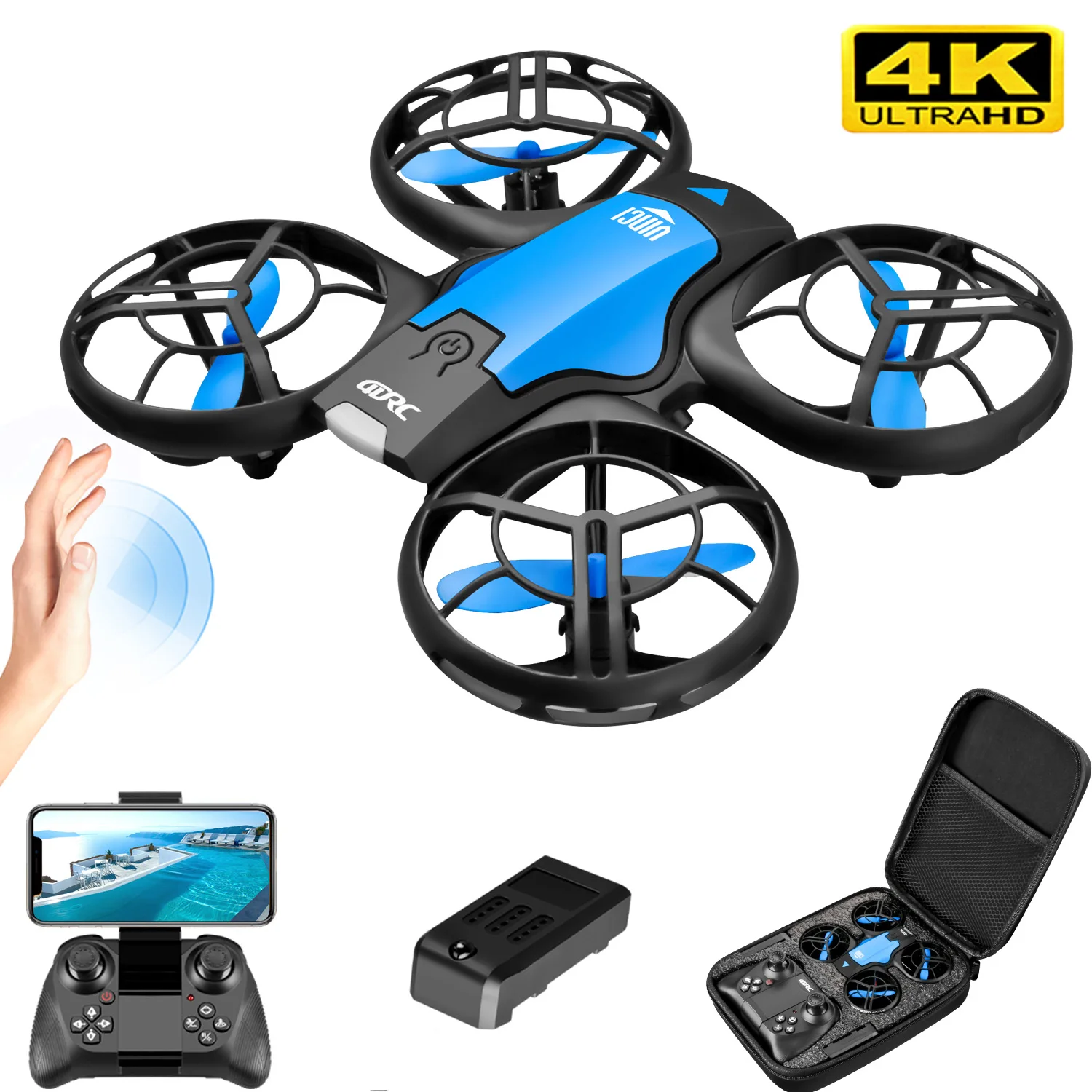 Rc Helicopter Case - V8 Drone Mini Baru 4K Profesional